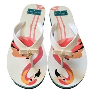 Kate Spade flamingo flip flops